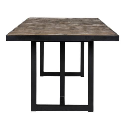 Grande table de salle au style industriel Chevron