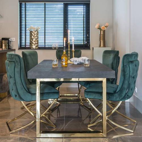 Table rectangulaire à rallonge 195 cm | Chêne Las Vegas - Industriel