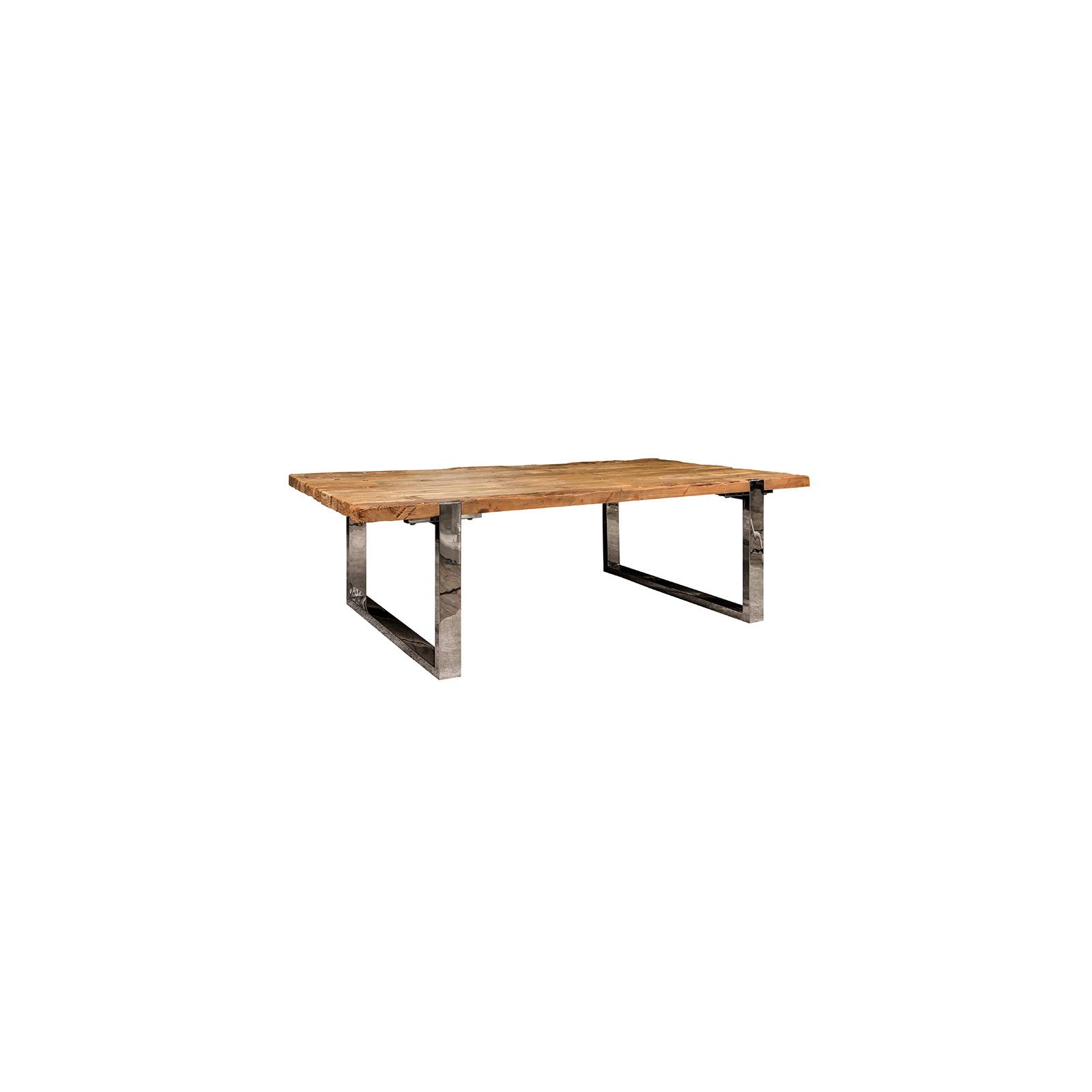 Table basse rectangulaire industrielle en bois et métal Hampton