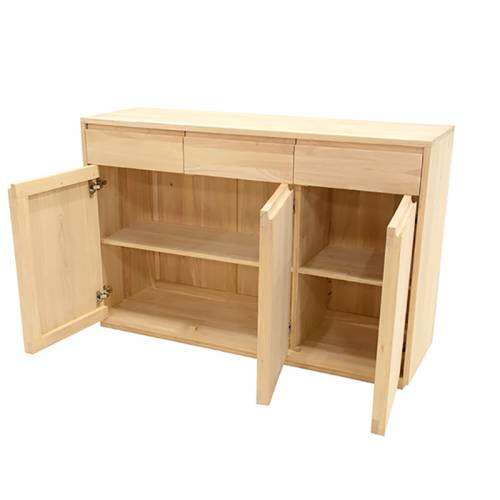 Buffet Bas 130 CM Bois Massif Stockholm - Contemporain