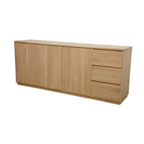 Buffet Bas 220 CM Bois Massif Stockholm - Contemporain
