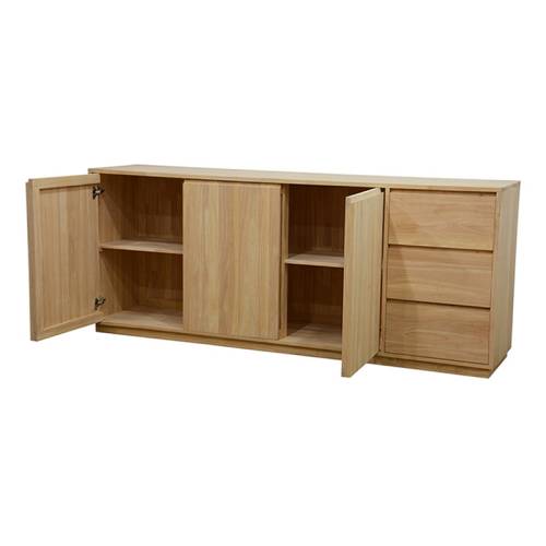 Buffet Bas 220 CM Bois Massif Stockholm - Contemporain