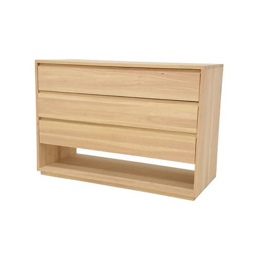 Commode 3 Tiroirs Bois Massif Stockholm - Contemporain