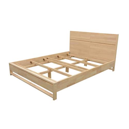 Lit 160 CM de Large Bois Massif Stockholm - Contemporain