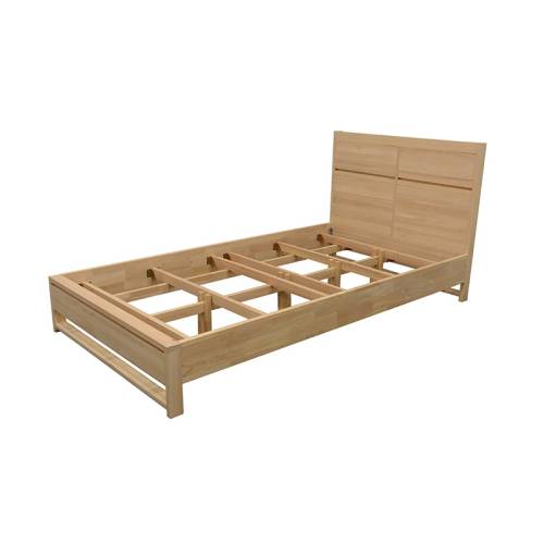 Lit de 100 CM de Large Bois Massif Stockholm - Contemporain