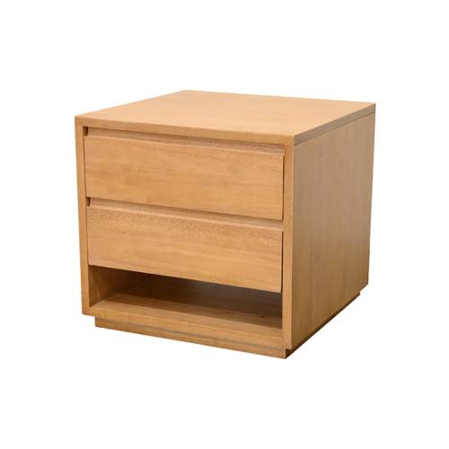 Table de Chevet 2 Tiroirs Bois Massif Stockholm - Contemporain