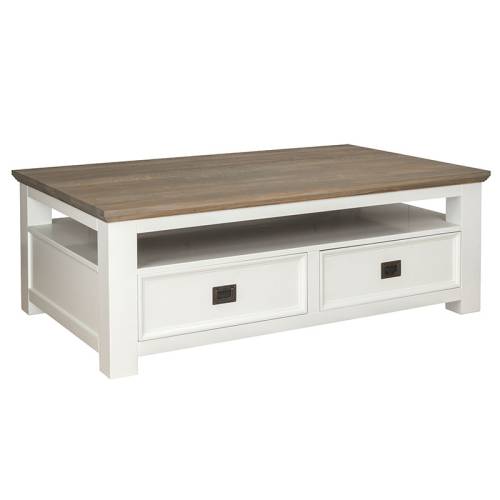 Table basse rectangulaire Victoria Pin - Classique chic