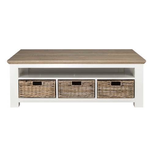 Table basse rectangulaire Victoria Pin - Classique chic