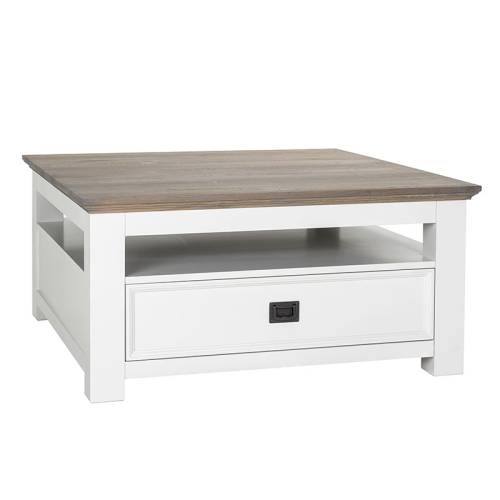 Table basse carrée Victoria Pin - Classique chic
