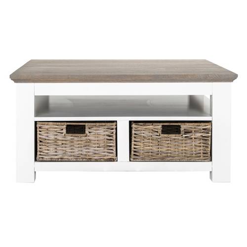 Table basse carrée Victoria Pin - Classique chic