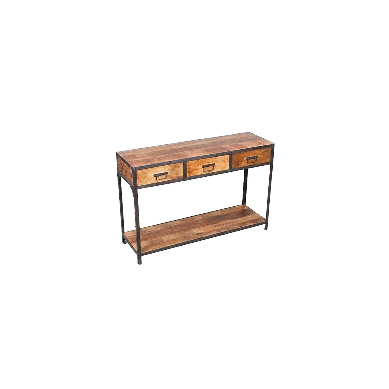 Console à l'esprit industriel - meubles en bois exotique Manguier Fabric