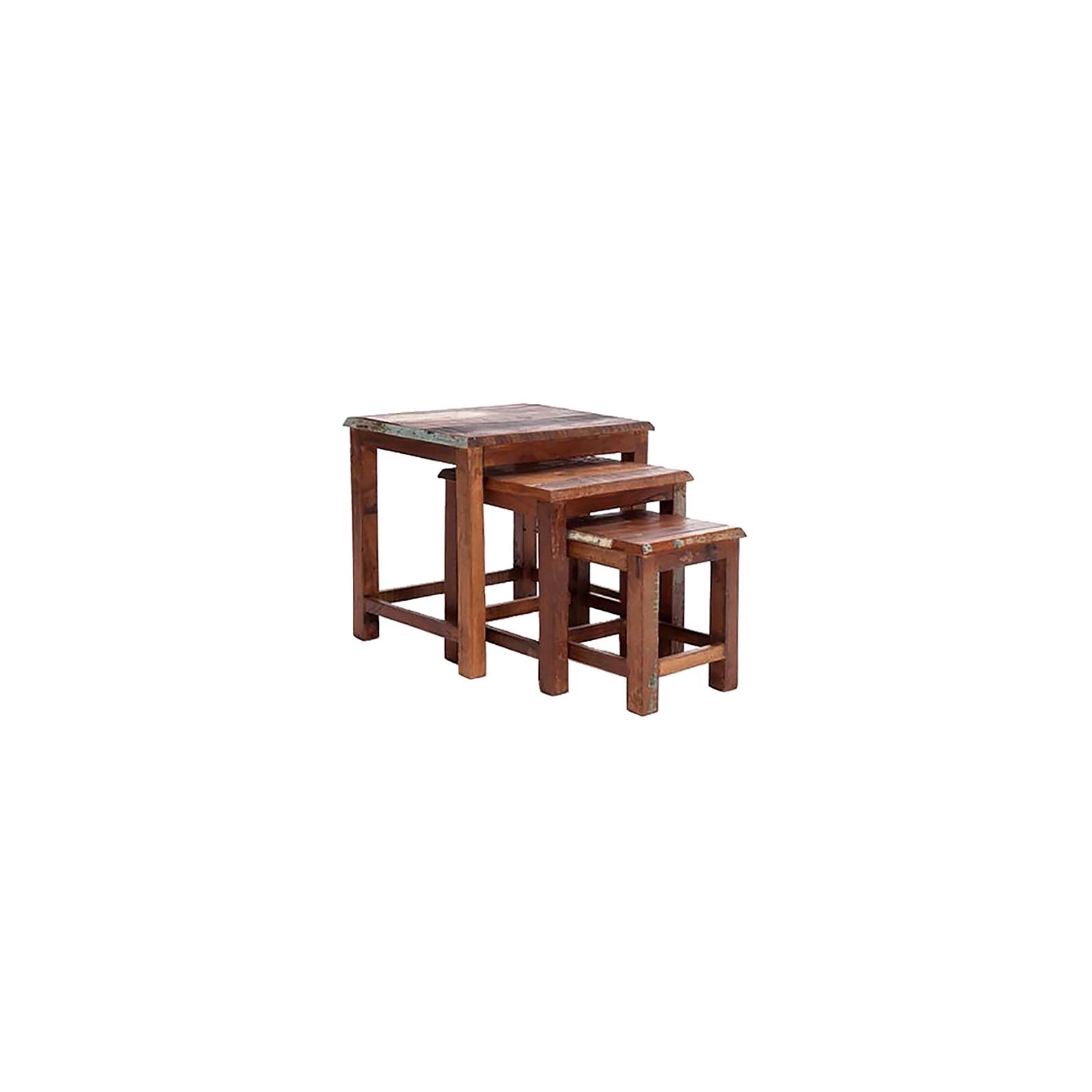 Sellettes Gigognes Teck Origine. Meuble déco en bois recyclé.