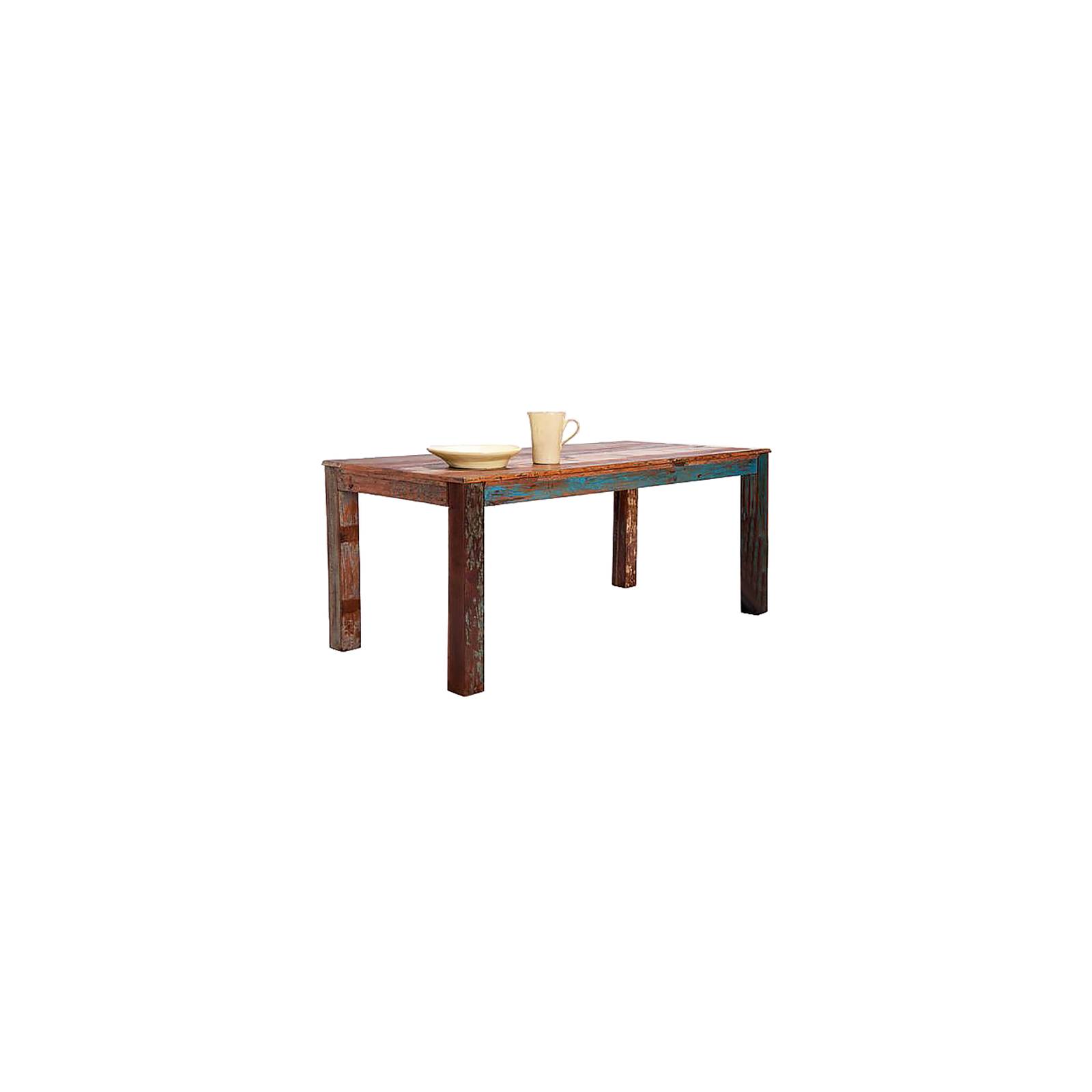 Table à Manger Teck Origine. Meuble Multicolore en bois recyclé.