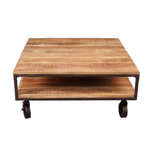 Table basse industriel. Meuble brut