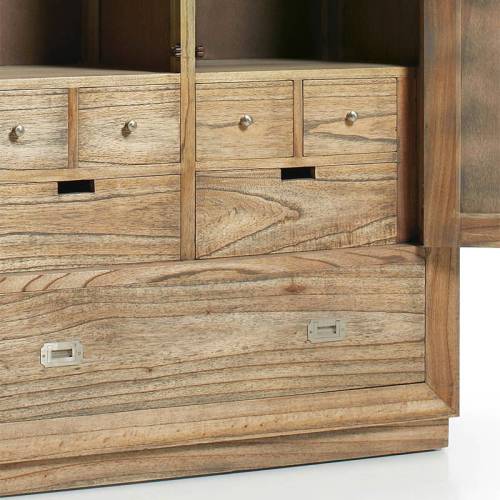 Armoire penderie bois massif huit tirroirs Bilbao Mindy