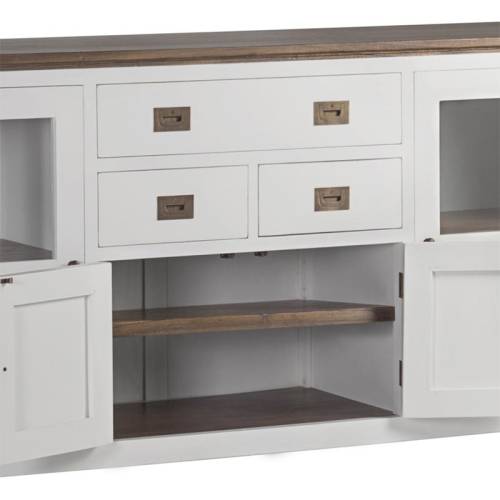 Buffet bas vitré trois tiroirs Mindy Hatiya - Exotique