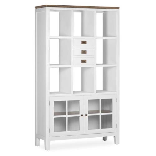Etagère bois blanc - Avec tiroirs en Mindy Hatiya - Exotique