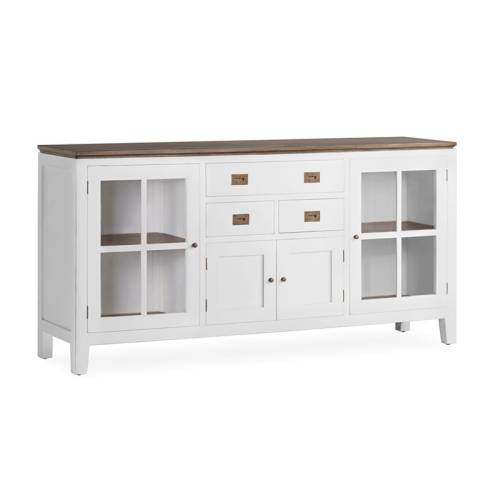 Buffet bas vitré trois tiroirs Mindy Hatiya - Exotique