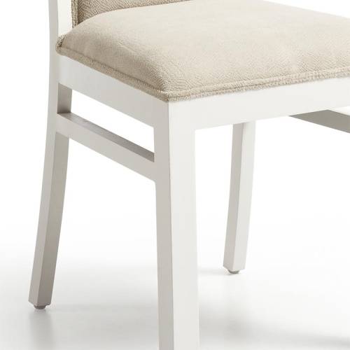 Chaise blanche haute qualité Tissu Sydney Acajou. Tendance bord de mer.