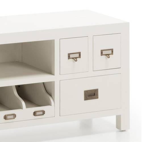Petit Meuble Tv blanc Sydney Acajou - Classique chic