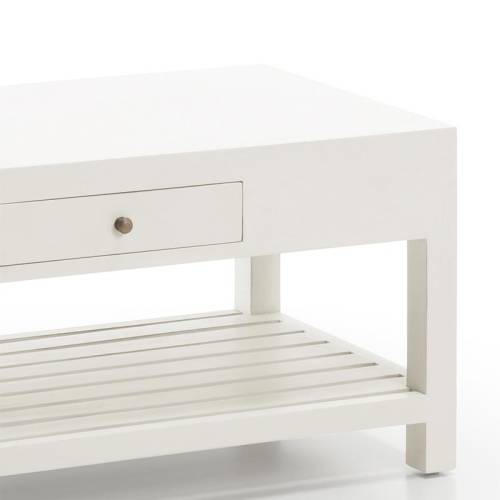 Table basse rectangulaire blanche Sydney Acajou - Classique chic