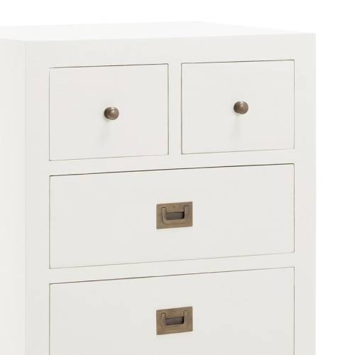 Chiffonnier Blanc Sydney Acajou - Classique chic