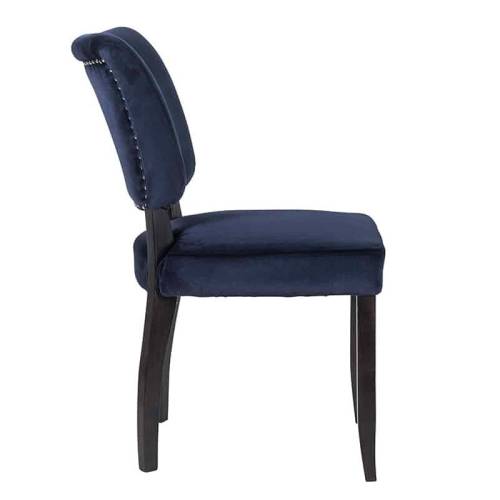 Chaise Roxy tissu Dolphin 606 avec clous bronze - Classique chic