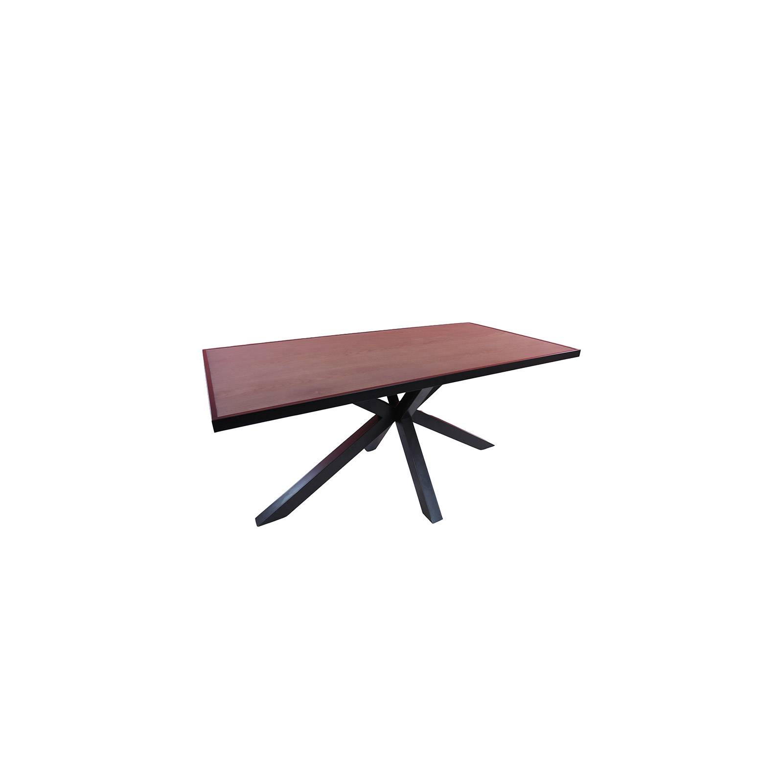 Table de salle rectangulaire pied central 200 Seattle Chêne et Métal