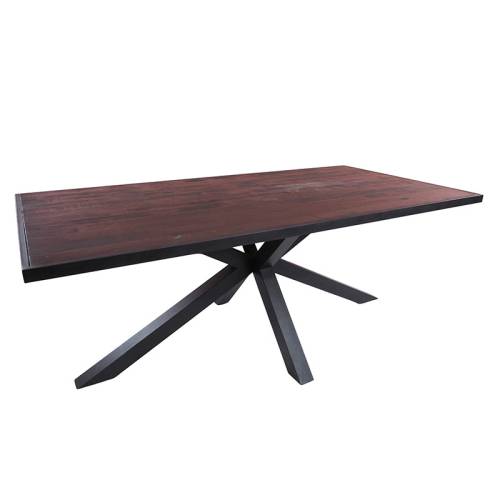 Table de salle rectangulaire Pied central 200 Bois Recyclé Chicago 