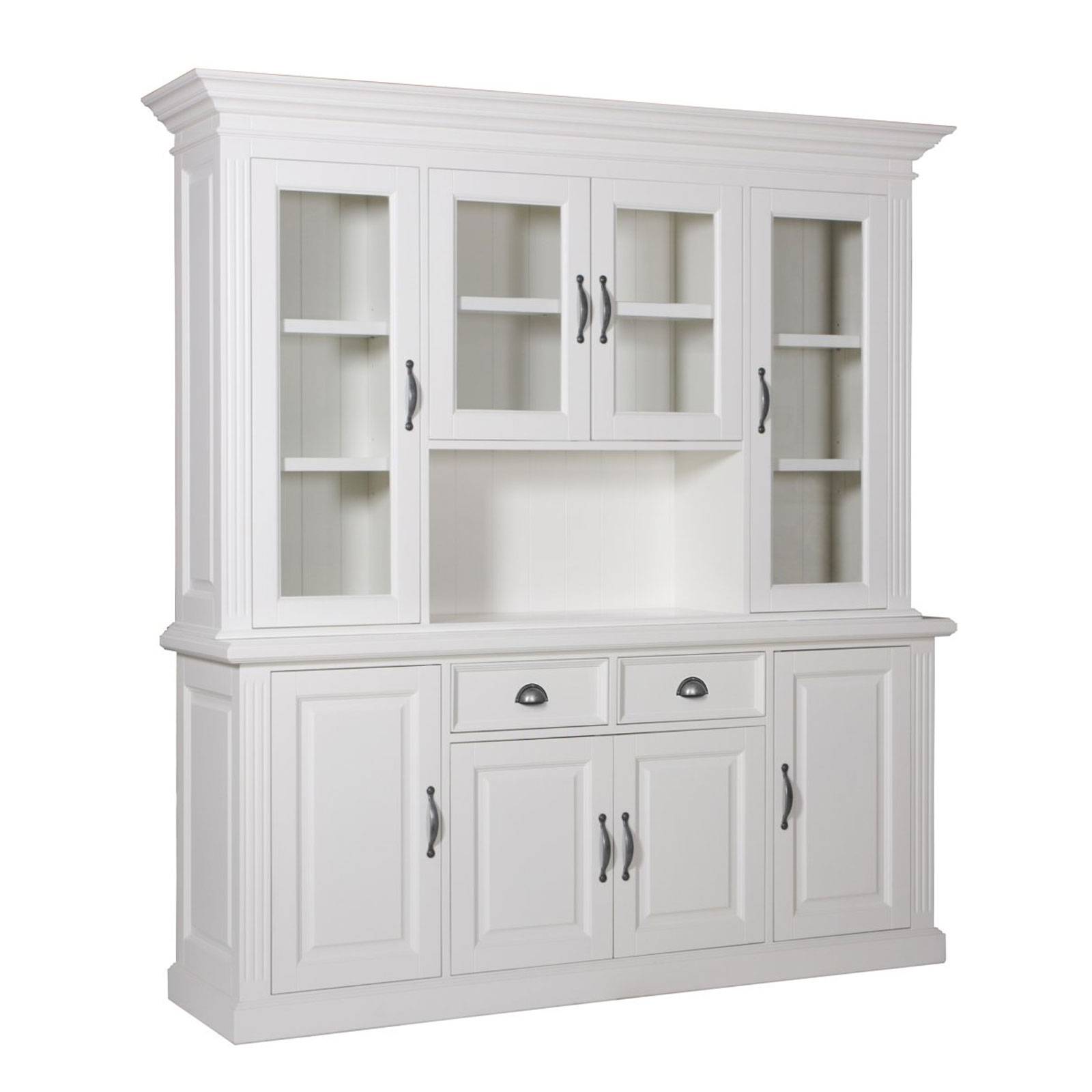 Buffet deux corps vitré 2x4 portes 2 tiroirs romantique - rangements