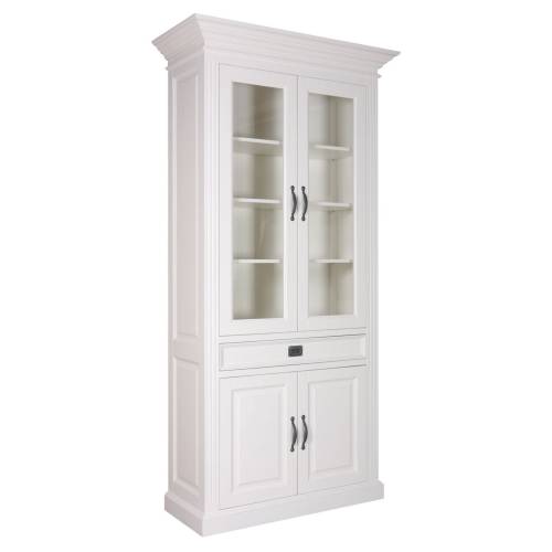 Vitrine 2x2 portes 1 tiroir "Chic" - achat meuble blanc