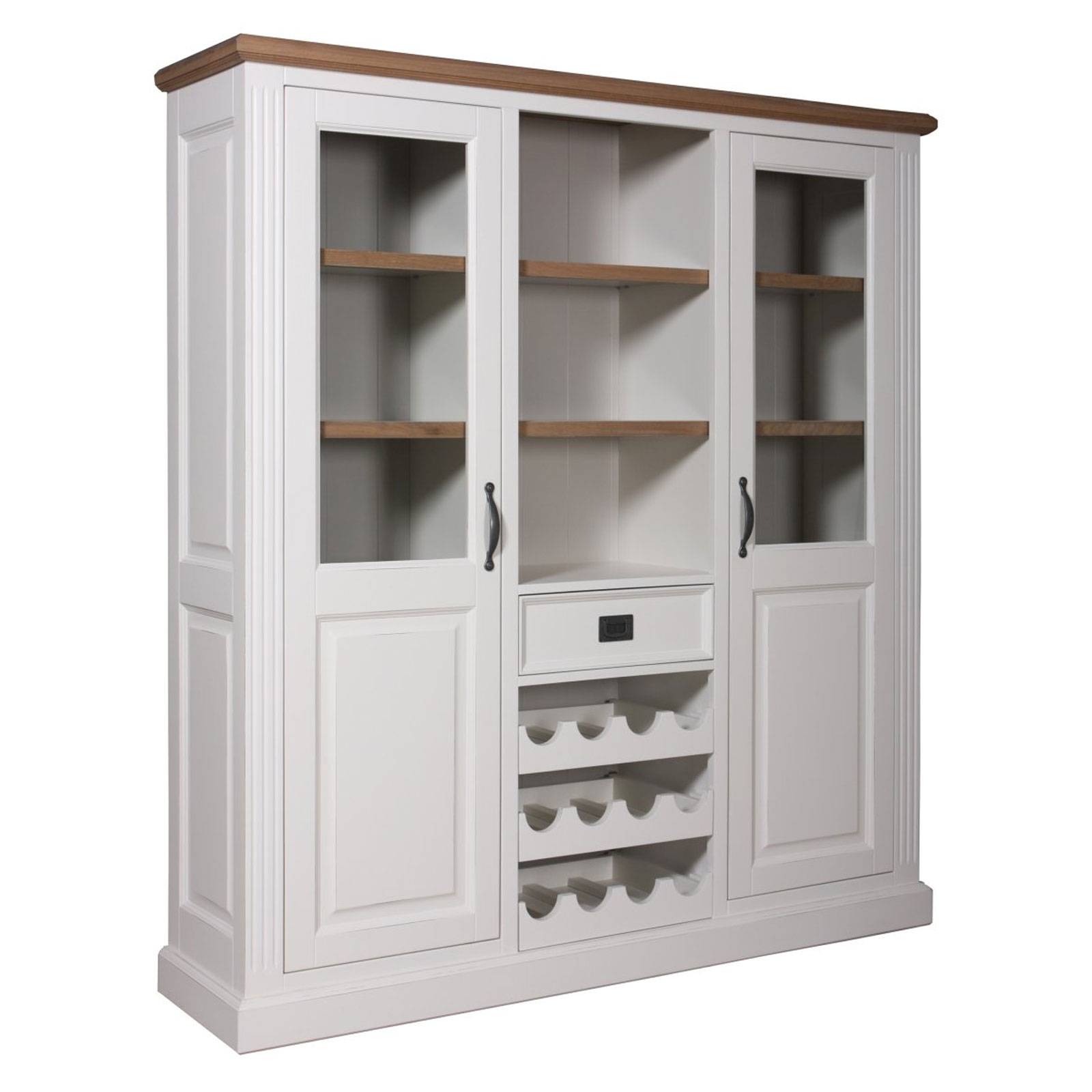 Cabinet 2 portes 1 tiroir "Chêne et Pin Romance" - cabinet design chic