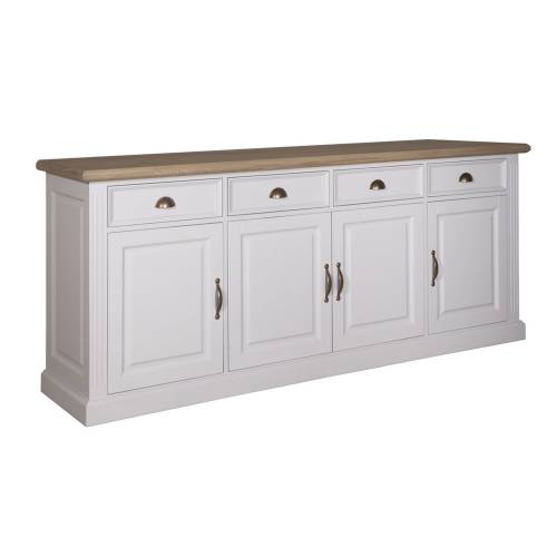 Buffet bas 4 portes 4 tiroirs "Chêne et Pin Romance" - achat buffet