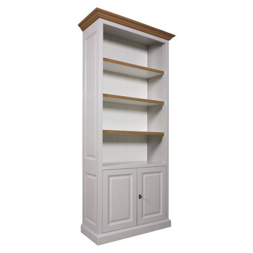 Bibliothèque Blanche et Bois | Pin et Chêne Charme - Classique chic