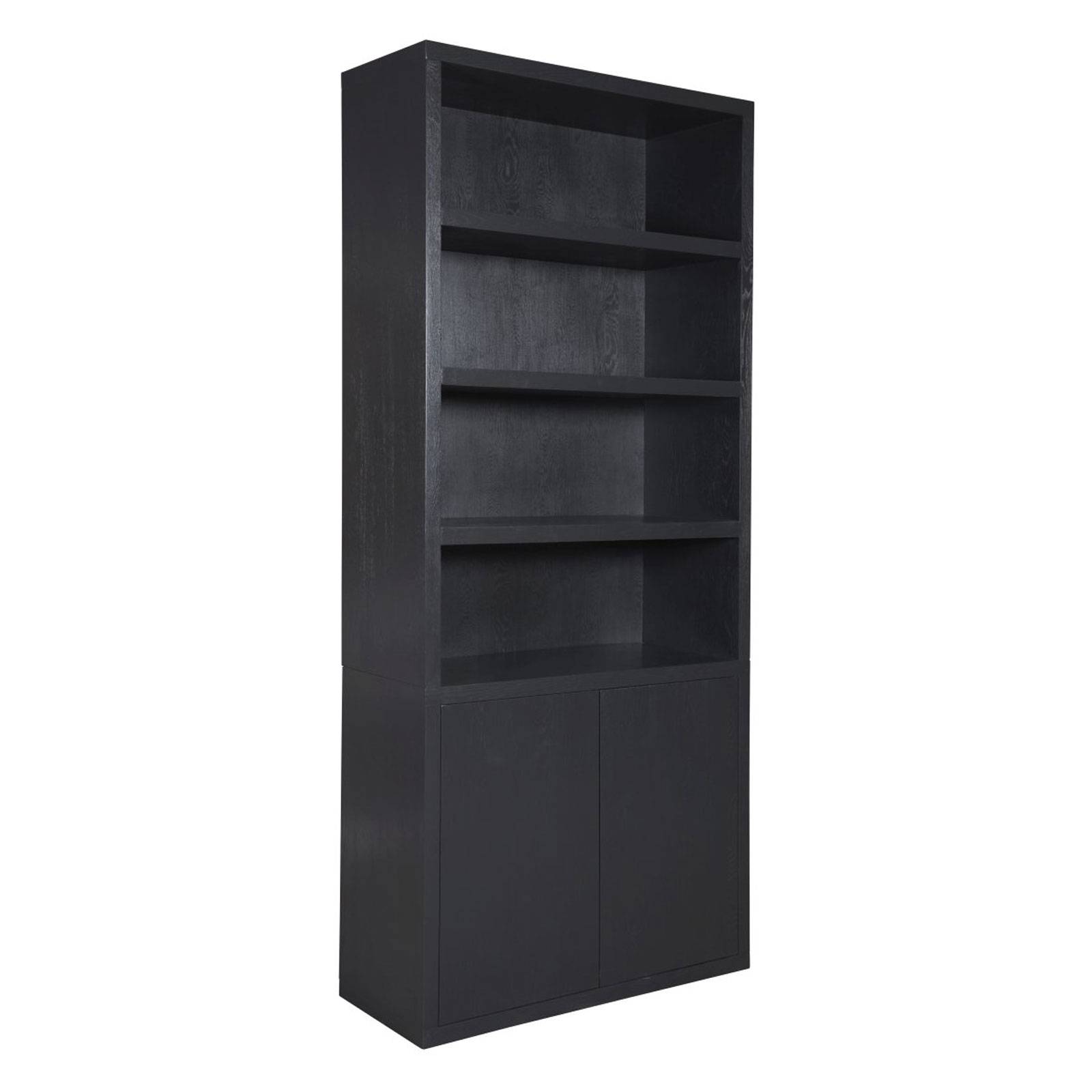 Bibliothèque 2 portes "Chêne Moderne" - noire luxe