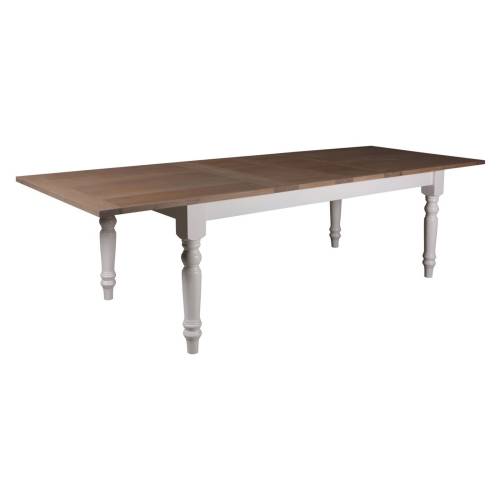 Table de séjour avec rallonges 220 "Chêne et Pin Romance" - achat table à diner