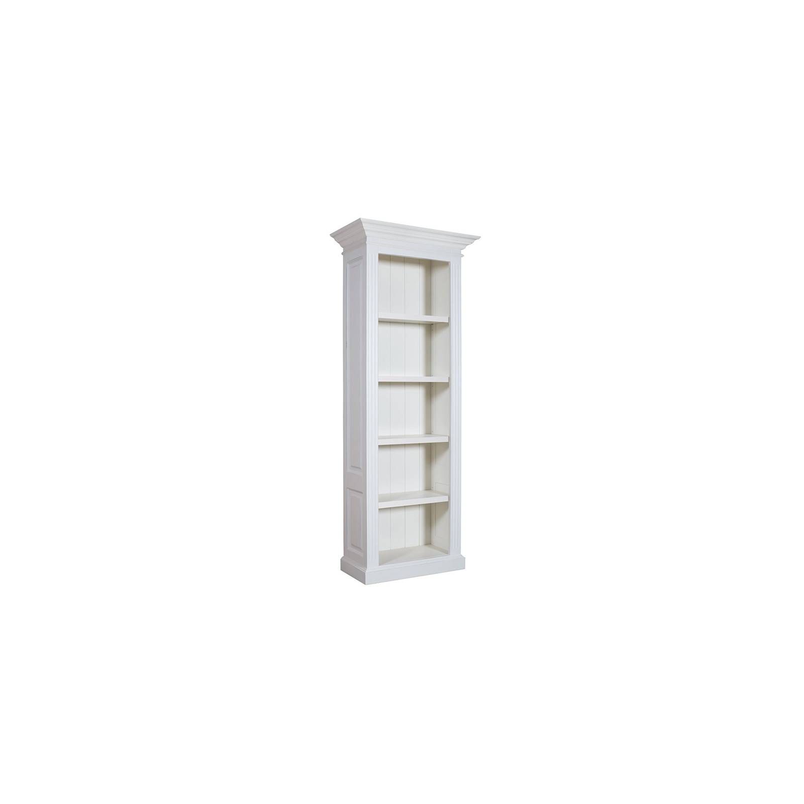 Bibliothèque au design romantique chic blanc