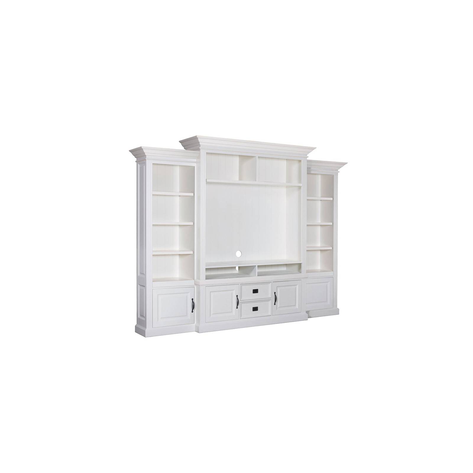 Meuble TV avec étagière 2 portes 2 tiroirs au design chic