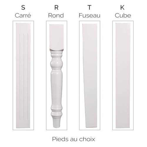 Table de repas avec rallonges 240 "Chêne et Pin Romance"