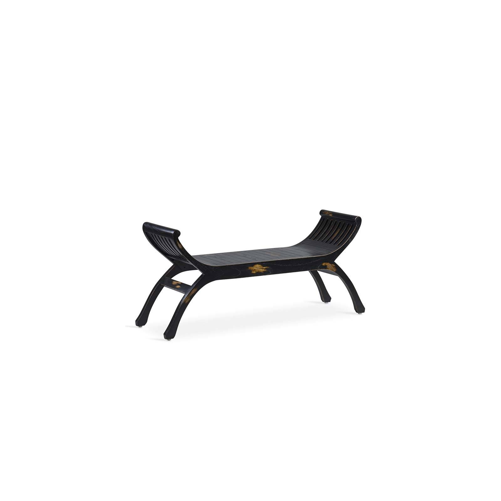 Banc noir en bois brûlé | Mindy