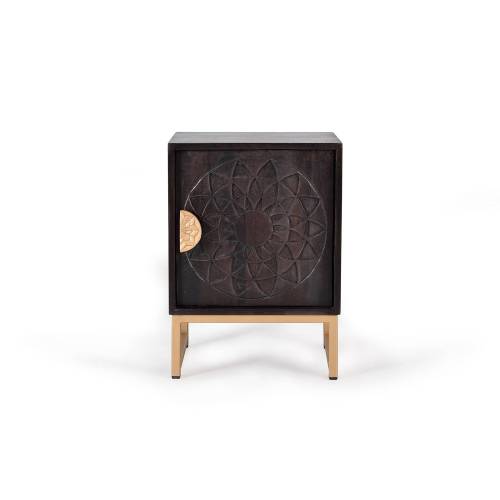 Table de chevet noir en manguier
