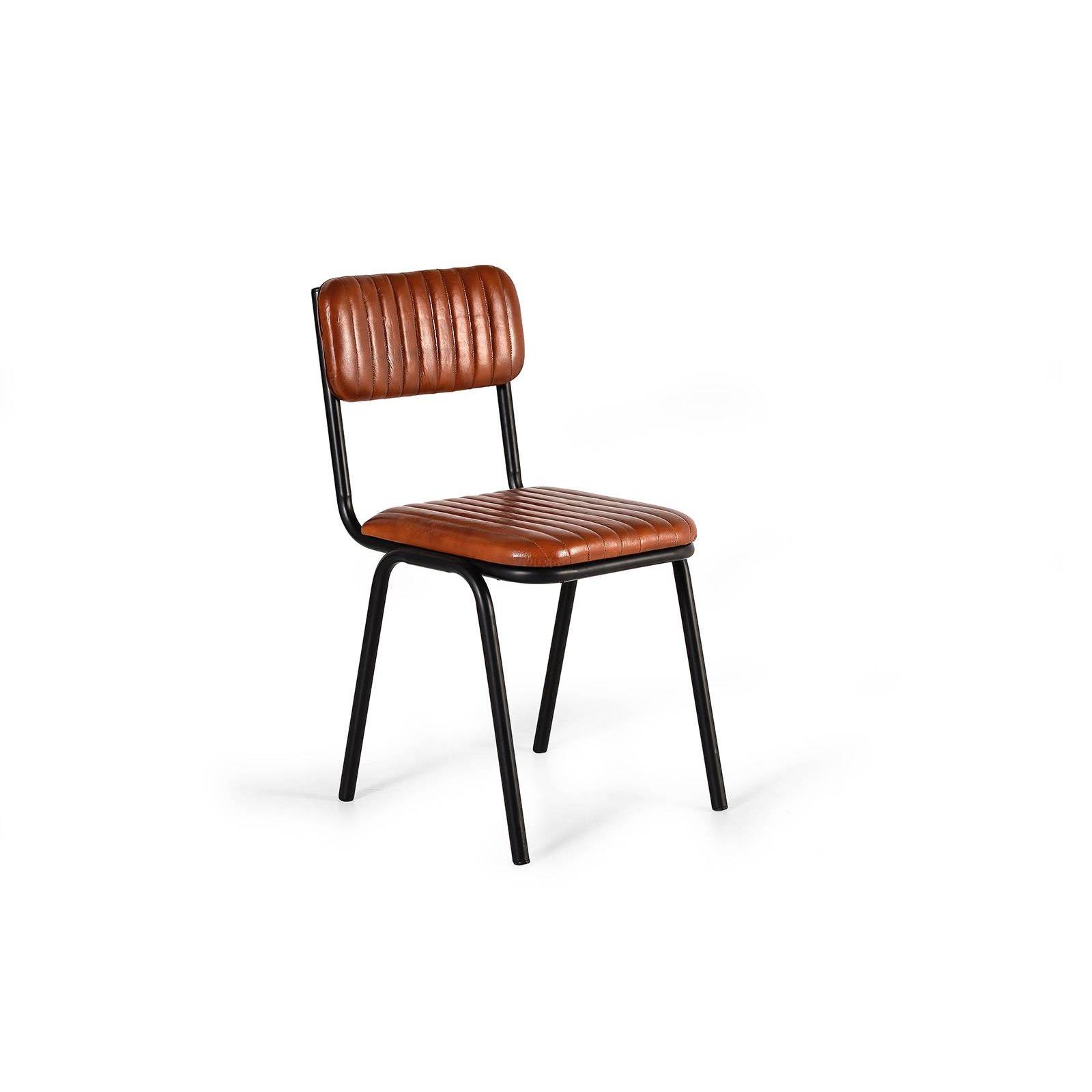 Chaise en cuir marron