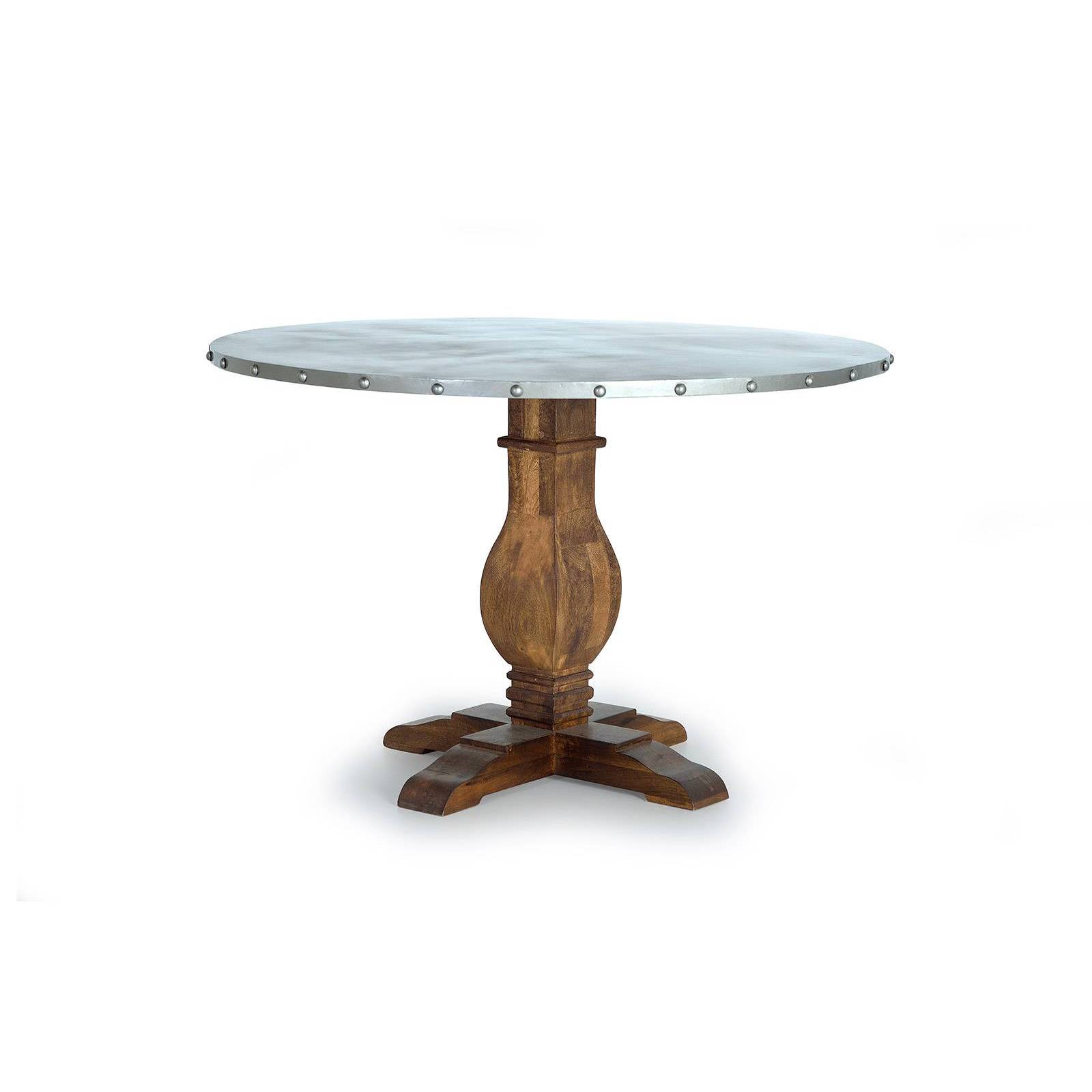 Table ronde bois et metal