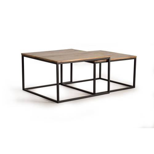 Table basse rectangulaire industrielle