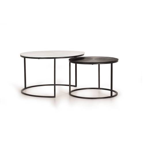 Table basse ronde gigogne design | Mix & Match - Industriel