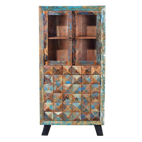 Vitrine haute | Bois recyclé Diamant -