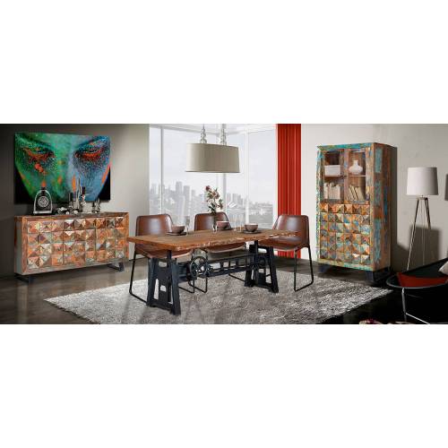 Vitrine haute | Bois recyclé Diamant -