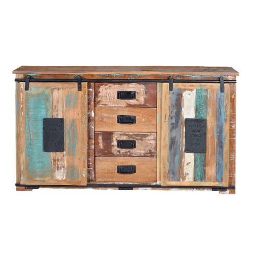 Buffet salon bois 2 portes coulissantes