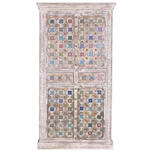 Armoire 4 portes en manguier massif