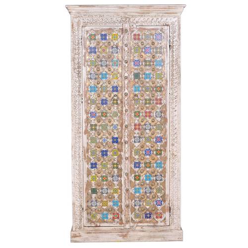Armoire 2 portes en bois massif de manguier